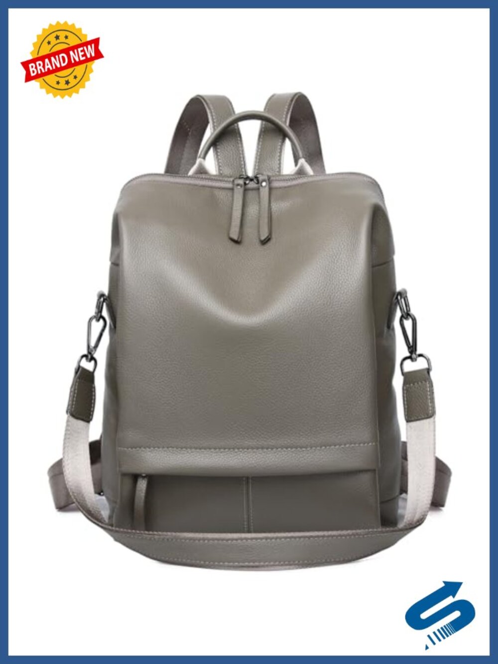 Genuine Leather Laptop Backpack Purse Fits 14 inch Anti-Theft Travel Work Bag